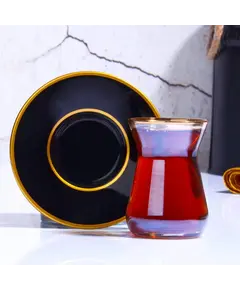 Gota çaji + tablla qeramike set 12c, Ngjyra: Zezë