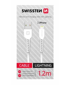 Kabëll Telefoni Swissten Usb, Lehtëening 1.2M Bardhë 71506030