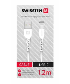 Kabëll Telefoni Swissten Date  Usb, Usb-C 1.2 Bardhë 71506020
