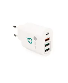 Mbushës Telefoni  Spacer 36W,  1 X Usb Type-C 20W , 1 X Usb Qc 3.0,  2 X Usb 2.4A,  Bardhë