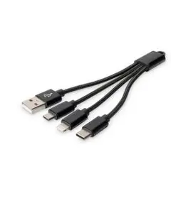 Kabëll Telefoni Digitus Usb > Lehtëning, Microsd, Usbc 0, 15M