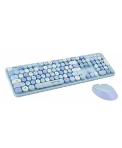 Set Tastierë , Maus Serioux 9900Bl Wireless Retro Tastierë , Maus Kaltërt, Ngjyra: Kaltërt
