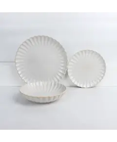 Set pjata porcelani 18 copë, bezhë