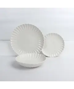 Set pjata porcelani 18 copë, bardhë, Ngjyra: Bardhë