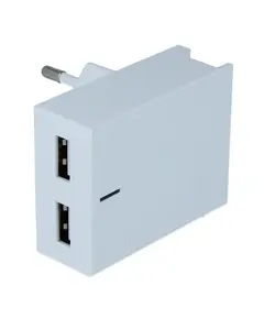 Adapter Swissten Slim for 2 Usb 3A 22074000,Bardhë