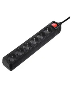 Kabëll vazhduese Hama 137266 Power Strip 6-way 5m w/ Switch,Zezë
