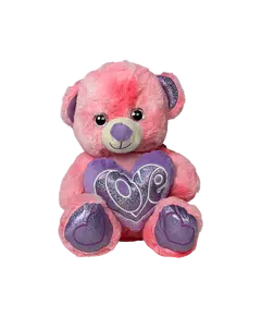 Lodër e butë Ari pembe me zemer 35cm T24-511