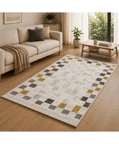 Tepih 80x150 Krem,Kafe Lazer GO-LZ223, Madhësia: 80*150, Ngjyra: E përzier