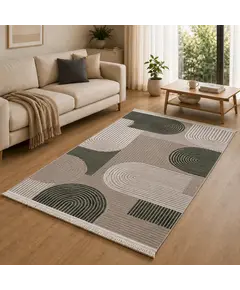 Tepih 80x150 Krem, Gjelbër Lazer GO-LZ464, Madhësia: 80*150, Ngjyra: E përzier