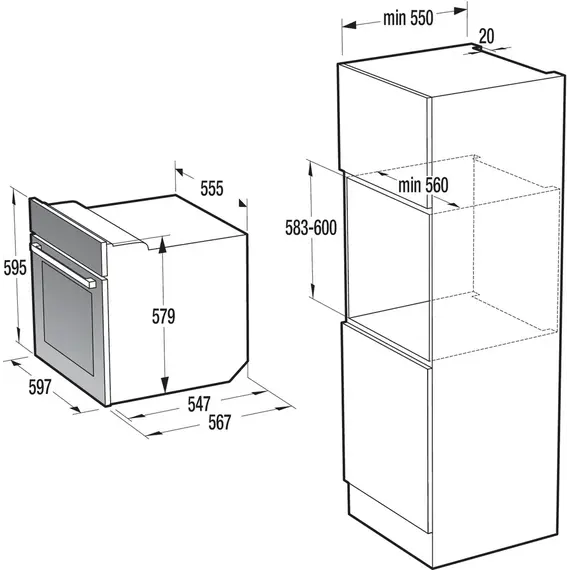 Furre montuese Gorenje BO625E01BK, 2 image