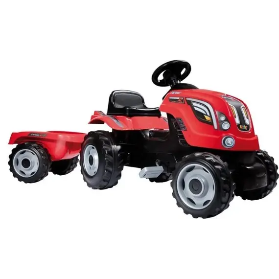 Traktor me rimorkio, kuqe Smoby, Ngjyra: Kuqe, 5 image