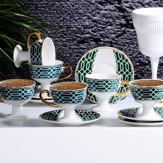 Filxhana set porcelani 6c, Ngjyra: Gjelbërt