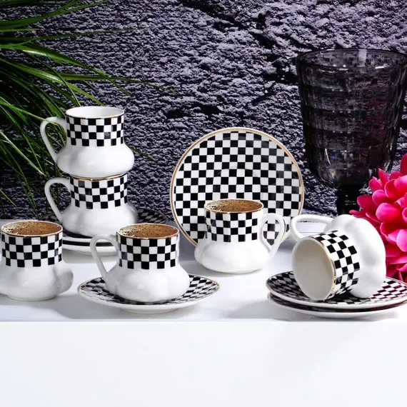 Filxhana set porcelani 6c, Ngjyra: Zezë