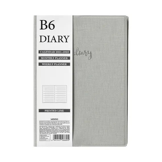 Fletore me kalendar B6 Stitchbound (Gray), Ngjyra: Hiri