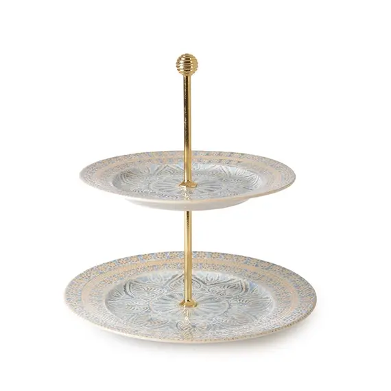 Mbajtese per torte 2 nivele 21+25cm Riva Belle, Ngjyra: Bezhë