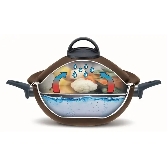 PENSOFAL Tenxhere VapSì wok 2 doreza +mbulese me vrima+pirun+kapak (24cm), 2 image