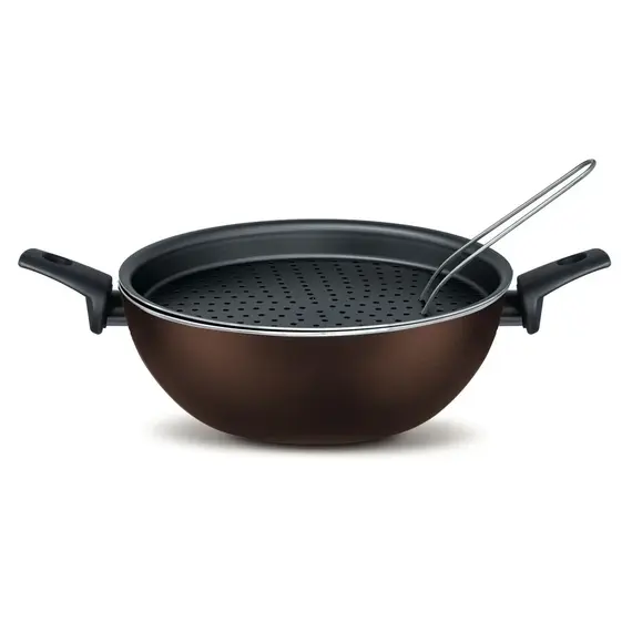 PENSOFAL Tenxhere VapSì wok 2 doreza +mbulese me vrima+pirun+kapak (24cm), 3 image