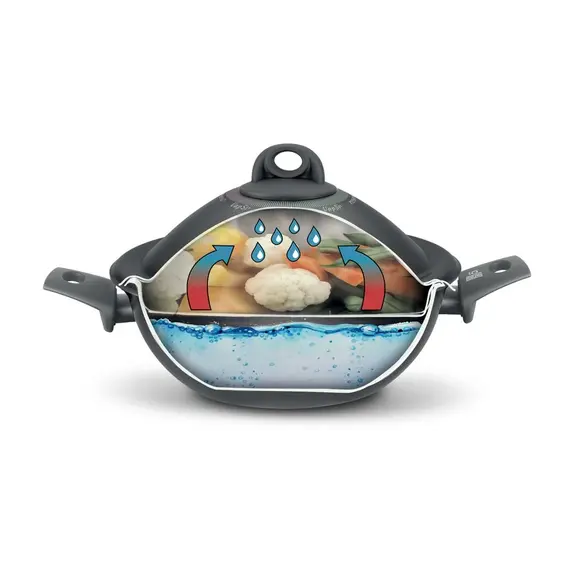 Tenxhere VapSì wok 2 doreza +mbulese me vrima+pirun+kapak (24cm)"