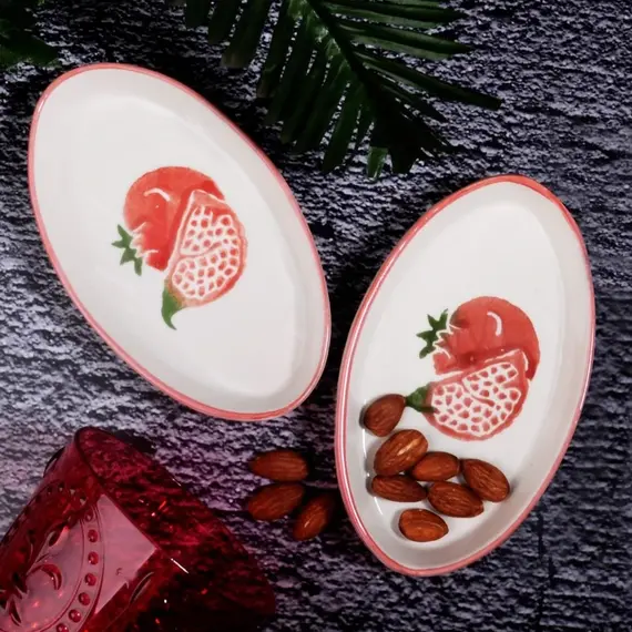 Ene qeramike ovale per meze, Ngjyra: Kuqe