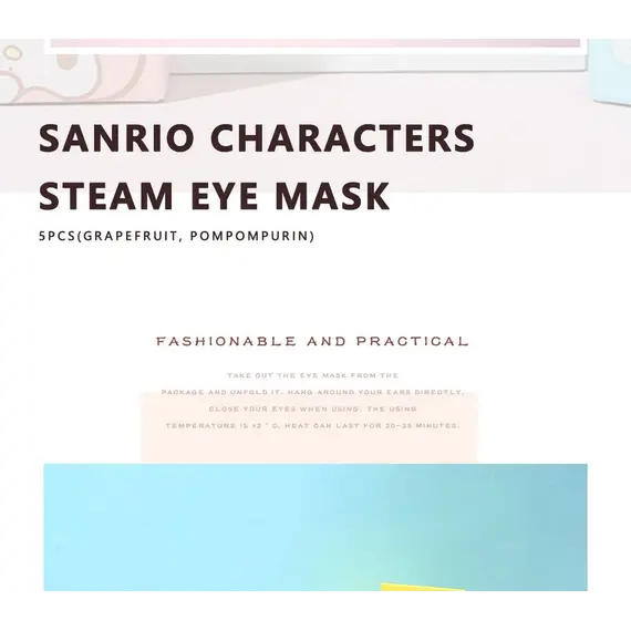 Maskë për sy Sanrio Characters Steam (Grapefruit, Pompompurin 5copë), 3 image