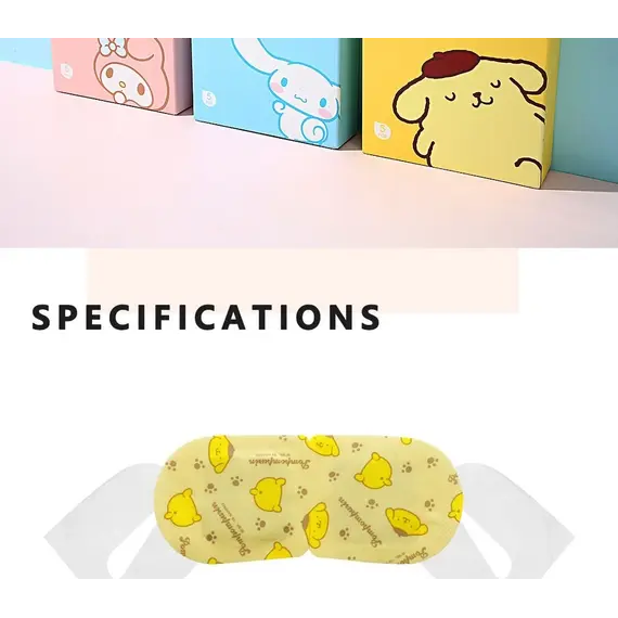 Maskë për sy Sanrio Characters Steam (Grapefruit, Pompompurin 5copë), 8 image