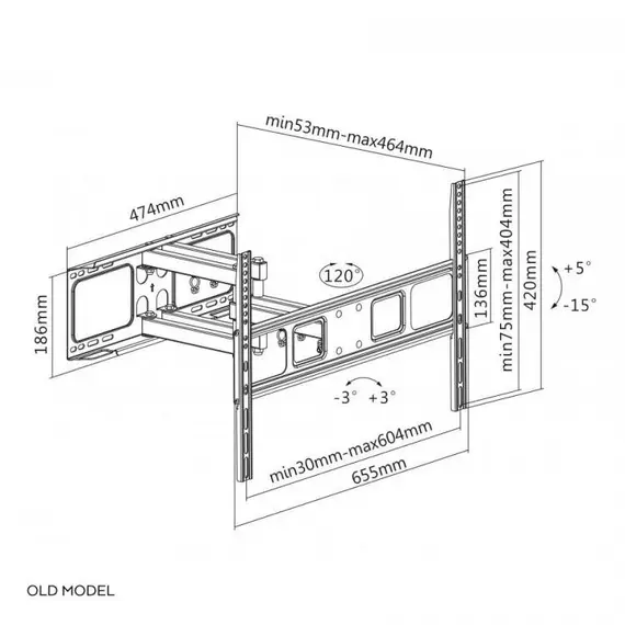 Mbajtese Statike per Televizor  S-BOX 40"-80",PLB 3646, 5 image
