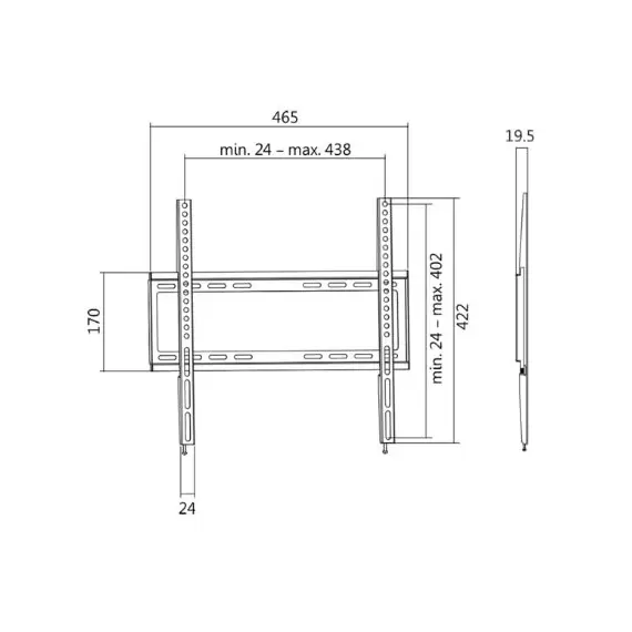 LogiLink Wall mount, 32''-55", fix, 19,5mm, 35 kg max for TV, 2 image