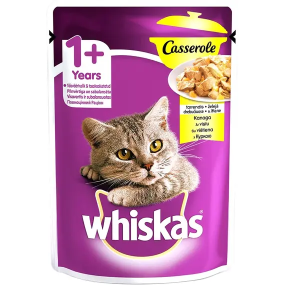 WHISKAS Casserole CIJ POUCH Pule 85g/P28