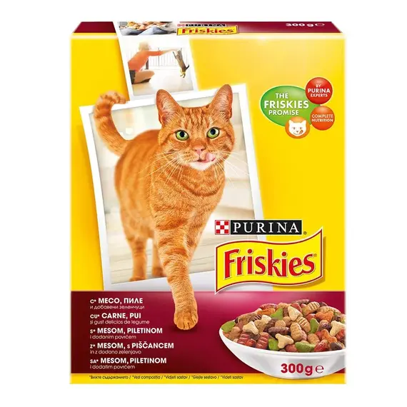 FRISKIES Mace me pulë dhe perime 300g/P10