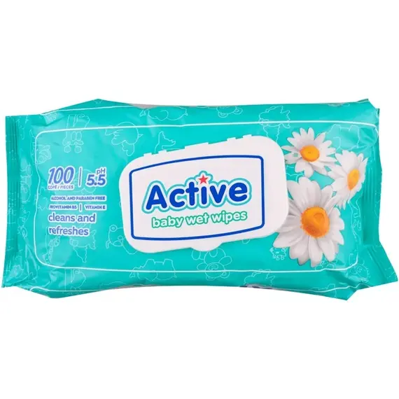 Active Wet Wipes Chamomile 100 /P24