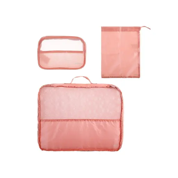 Çantë rrobash për ruajtje minigo 3 Pcs(Pink)