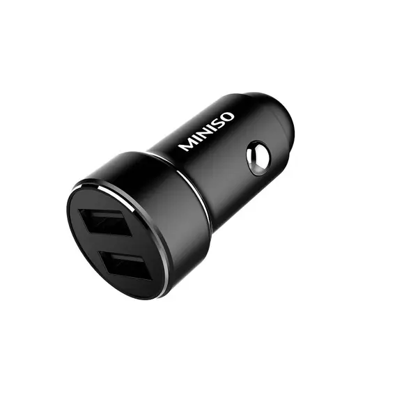 Karikues metalik per veture 5V 2.4A  Double USB Ports Model: C08(Black), Ngjyra: Zezë
