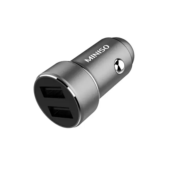 Karikues metalik per veture 5V 2.4A Double USB Ports Model: C08(Silver), Ngjyra: Hiri