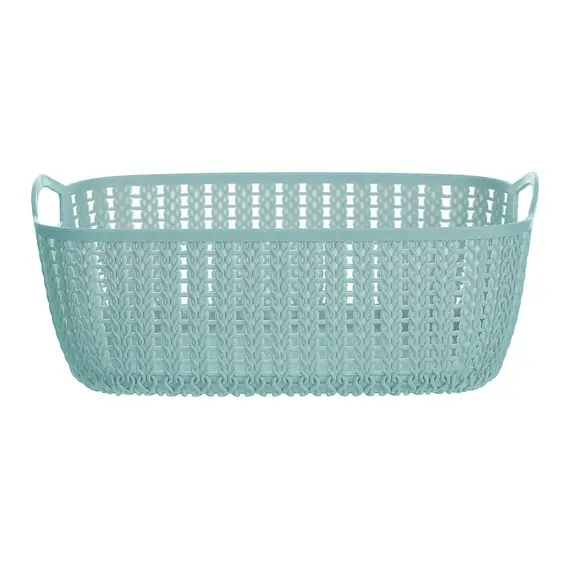 Shportë drejtkëndëshe Medium Plaited (Blue)