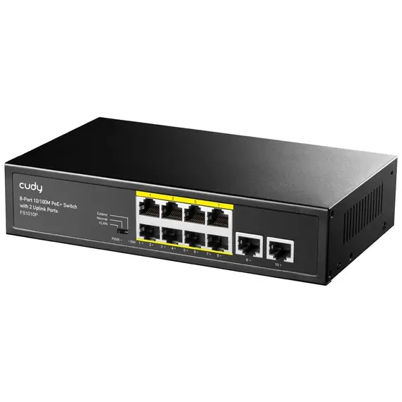 Switch Cudy 8-Port 10, 100M Poe ,With 2 Uplink Ports,  Model: Fs1010P, 2 image