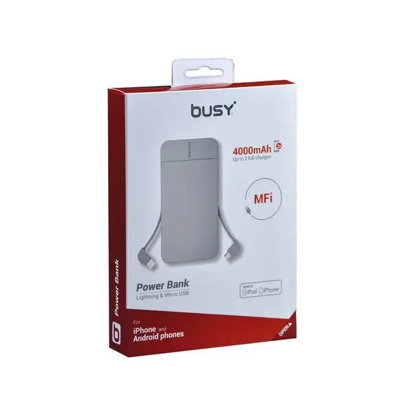 Power Bank Busy 4000 Mah Mfi , Micro