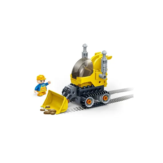 Lodër - Construction Vehicle Big Building Blocks(Bulldozer, 19 copë)
