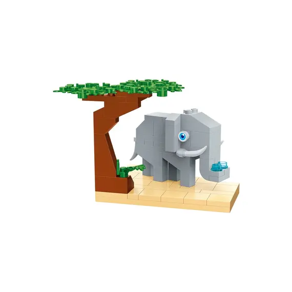 Lodër - Grassland Animals Building Blocks (Elephant, 86 copë)