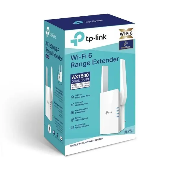 Zgjerues rrjeti TP-LINK WLRE  RE505X - AX1500 Wi-Fi 6 Range, 4 image