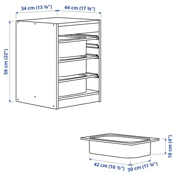 IKEA TROFAST Dollap, 34x44x56cm, 5 image