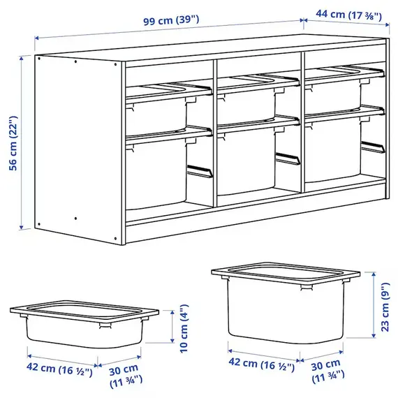 IKEA TROFAST Dollap, 99x44x56cm, 5 image