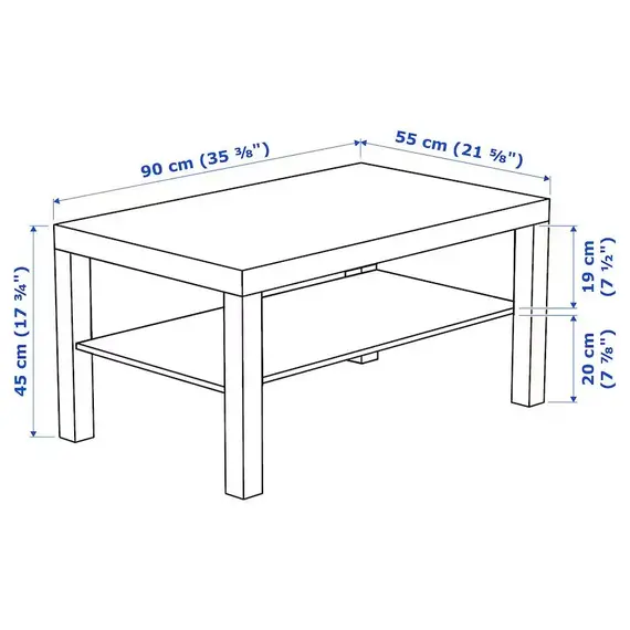 IKEA LACK Tavolinë 90x55 cm / kafe, 4 image