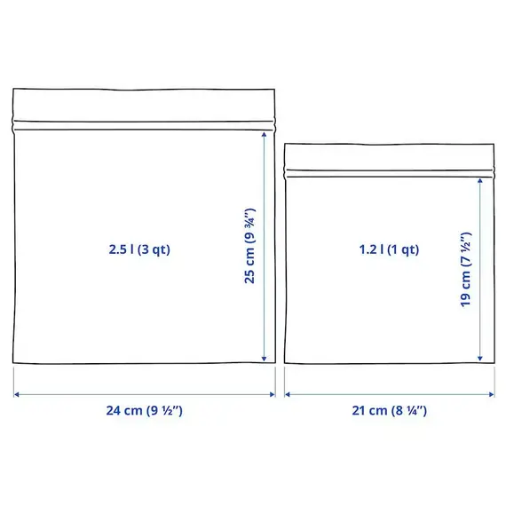 IKEA ISTAD Qese qe mbyllet 50 cope, 2.5l/1.2l, 8 image