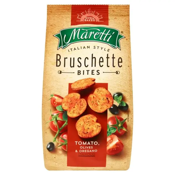 BRUSCHETTE MARETI TOMAT, OLIV&OREGAN STACK70G*15PC