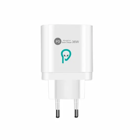 Mbushes Telefoni  Spacer 36W,  1 X Usb Type-C 20W , 1 X Usb Qc 3.0,  2 X Usb 2.4A,  Bardhe 3