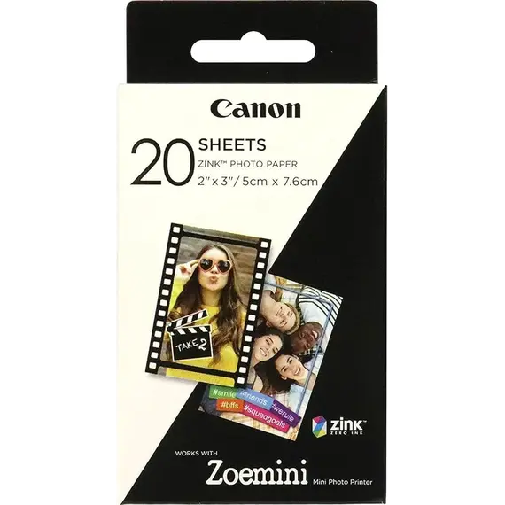 Photo Paper Canon Zink,  5X7.6 Cm,  20 Cope