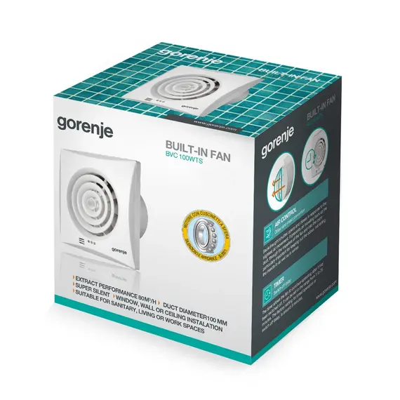 Ventilator Gorenje BVC100WTS, 4 image