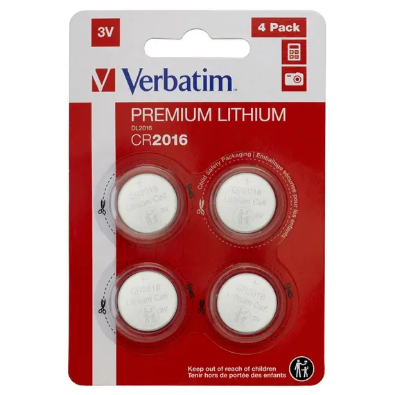 Bateria  Verbatim Premium Alkaline Cr2016 3 V, 49531