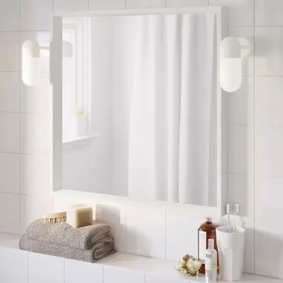 IKEA NISSEDAL Pasqyrë 65x65cm / bardhë, Ngjyra: Bardhë, 3 image