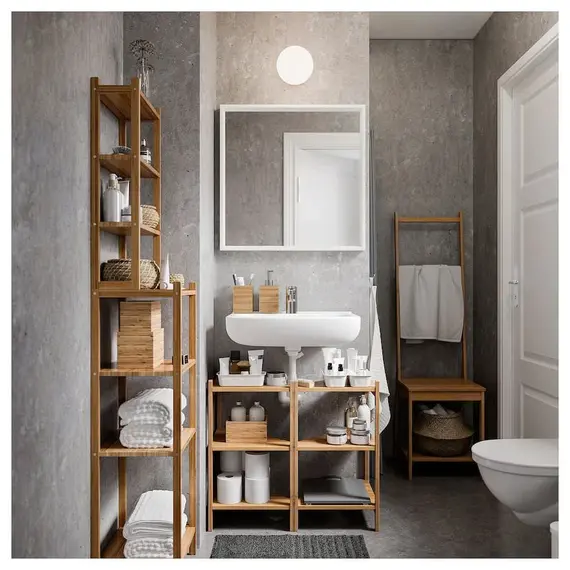 IKEA NISSEDAL Pasqyrë 65x65cm / bardhë, Ngjyra: Bardhë, 4 image